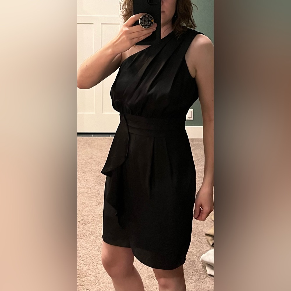 BCBG one shoulder black dress